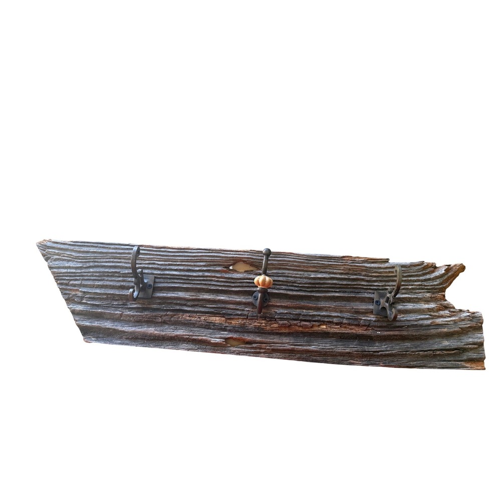 Rustic Barn Wood Wall Hook Rack | Farmhouse Western Entryway Coat Key Holder